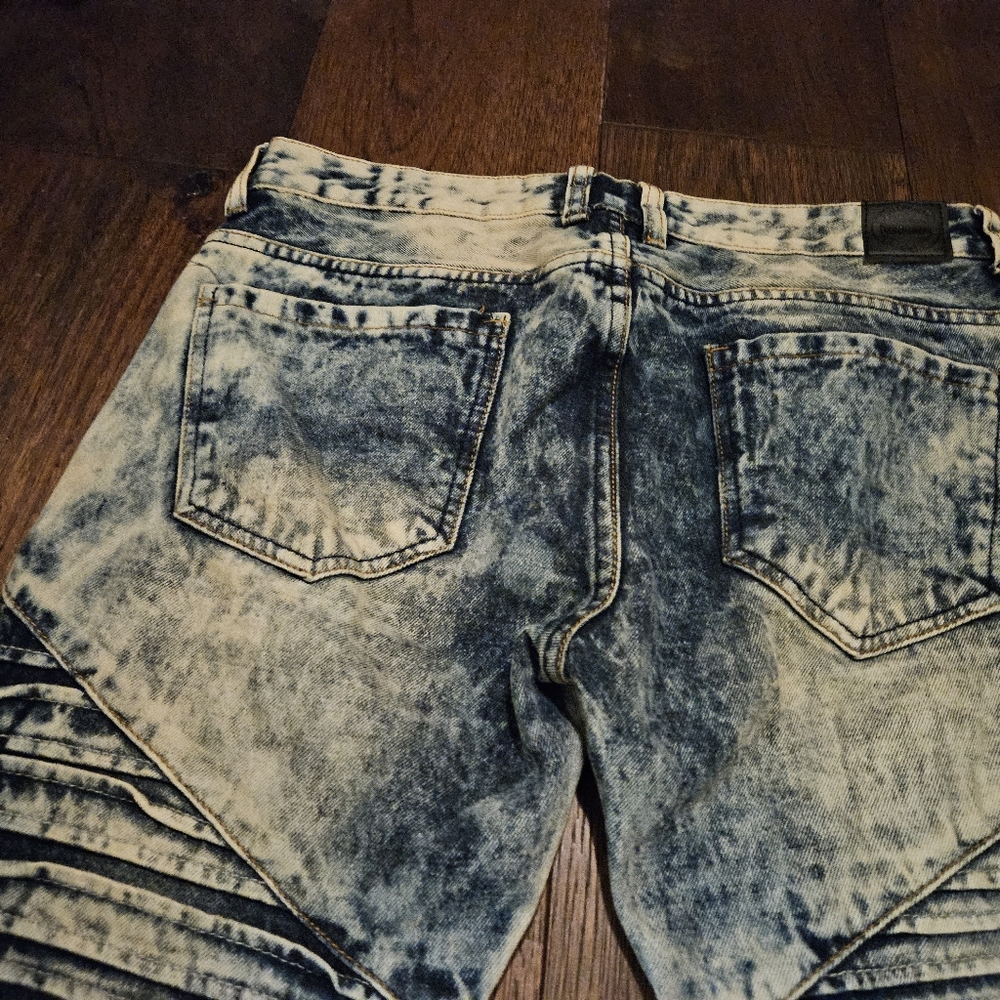 Trill Nation Skinny Jeans Ribbed Acid Wash Zipper Swag Men's Size 34W See Pics. - Picture 2 of 14